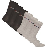 FILA Unisex Socken, 6er Pack - Strümpfe, Street, Lifesyle, Sport (2x 3 Paar), Größe 43-46 in Schwarz