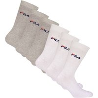 FILA Unisex Socken, 6er Pack - Strümpfe, Street, Lifesyle, Sport (2x 3 Paar), Größe 39-42 in Grau