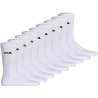 FILA Unisex Socken, 9er Pack - Tennissocken, Crew Socks, Logo, Größe 39-42 in Weiß