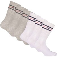 FILA Unisex Socken, 6er Pack - Strümpfe, Street, Lifesyle, Sport (2x 3 Paar), Größe 43-46 in Grau