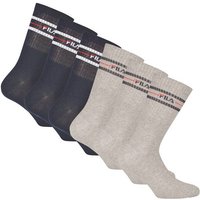 FILA Unisex Socken, 6er Pack - Strümpfe, Street, Lifesyle, Sport (2x 3 Paar), Größe 39-42 in Blau