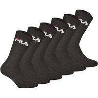 FILA Unisex Socken, 6er Pack - Crew Socks, Frottee, Tennis, Sport (2x 3 Paar), Größe 43-46 in Schwarz