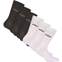 FILA Unisex Socken, 6er Pack - Strümpfe, Street, Lifesyle, Sport (2x 3 Paar), Größe 39-42 in Schwarz