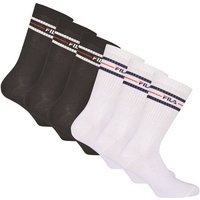 FILA Unisex Socken, 6er Pack - Strümpfe, Street, Lifesyle, Sport (2x 3 Paar), Größe 35-38 in Schwarz