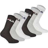 FILA Unisex Socken, 6er Pack - Crew Socks, Frottee, Tennis, Sport (2x 3 Paar), Größe 43-46 in Bunt
