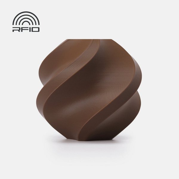 Bambu Lab Filament Bambu Lab PLA Basic Filament mit Spule 1kg Kakaobraun, Glatte Oberflächentextur