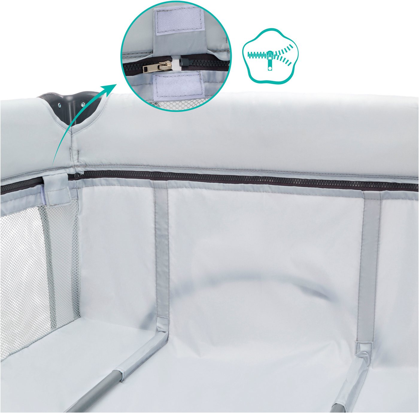 Fillikid Baby-Reisebett Capri, mit 2 Rollen, Inkl. Transporttasche – Bild 5 von 5