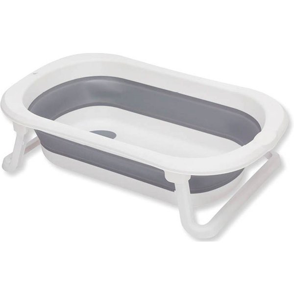 Fillikid Babybadewanne Faltbadewanne Orka, grau-weiß, inkl. Ablaufstöpsel