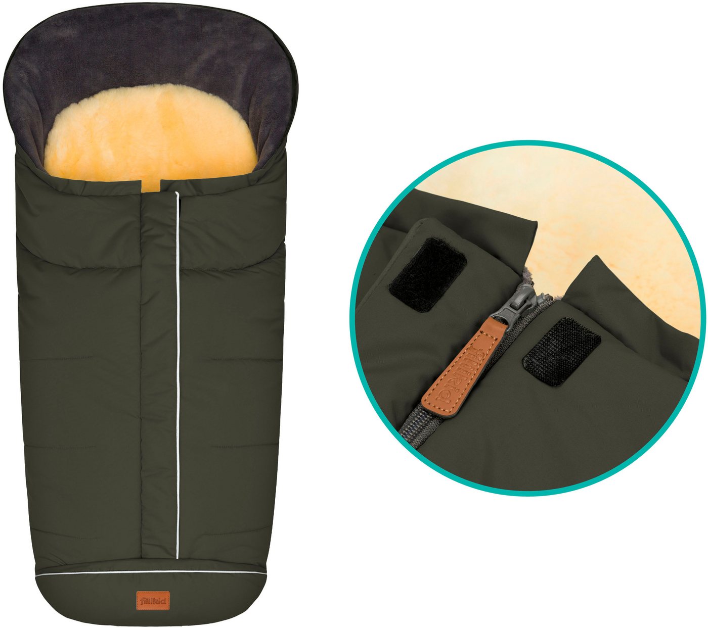 Fillikid Fußsack Nanga Lammfell, Winterfußsack, mit herausnehmbarer Lammfellauflage – Bild 3 von 5