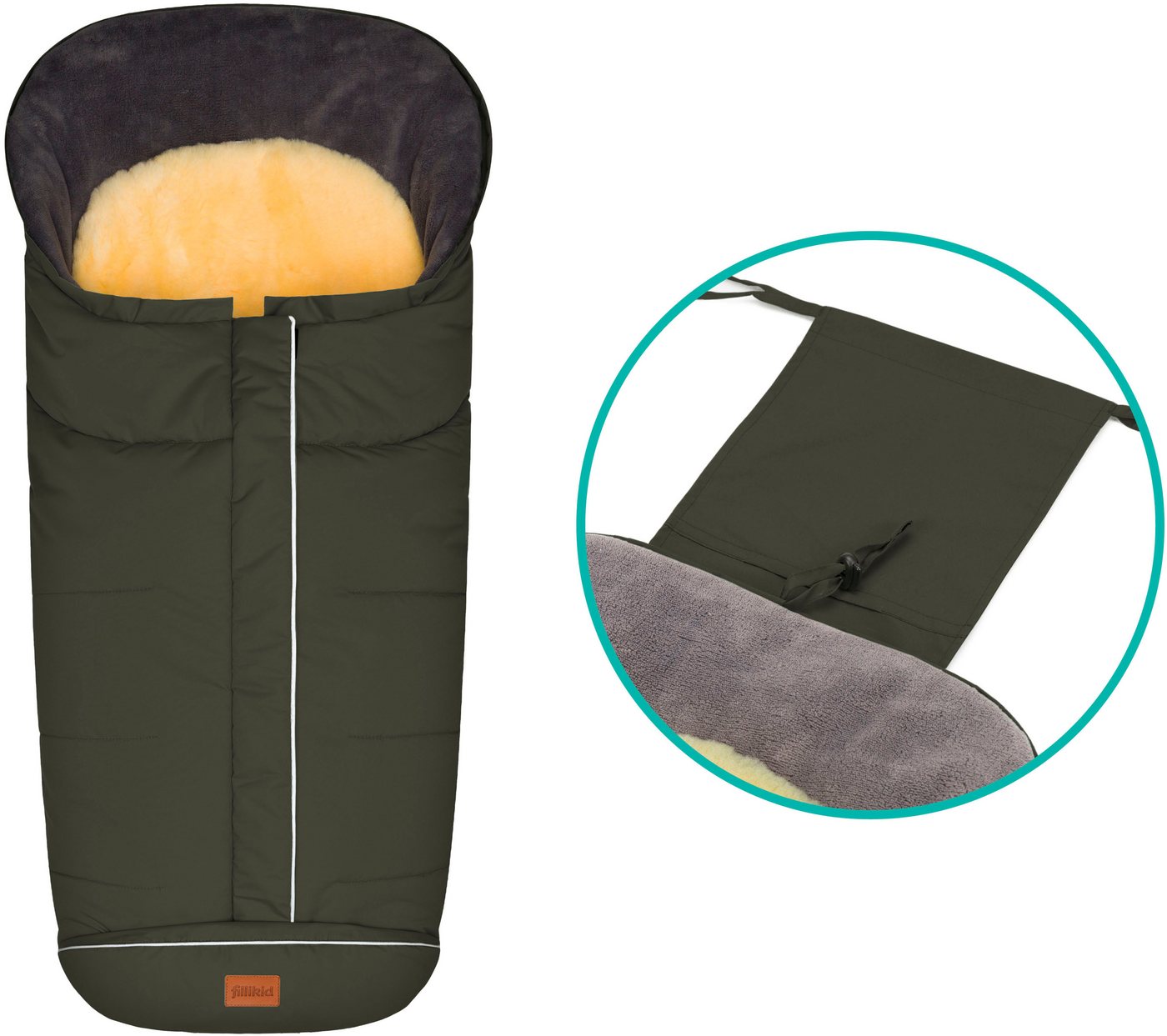 Fillikid Fußsack Nanga Lammfell, Winterfußsack, mit herausnehmbarer Lammfellauflage – Bild 4 von 5