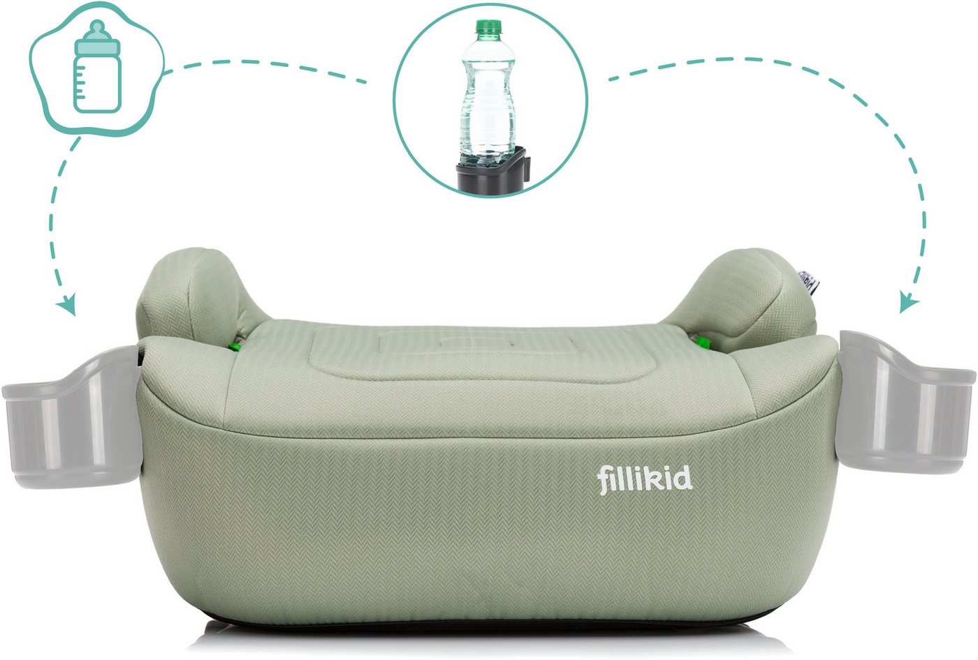 Fillikid Kindersitzerhöhung Flip Deluxe, Auto mit verstellbarem Iso-Fix, ab: ab 6 Jahren, bis: bis 12 Jahre, ab: 125 cm, bis: 150 cm, mit Flaschenhalter – Bild 5 von 5