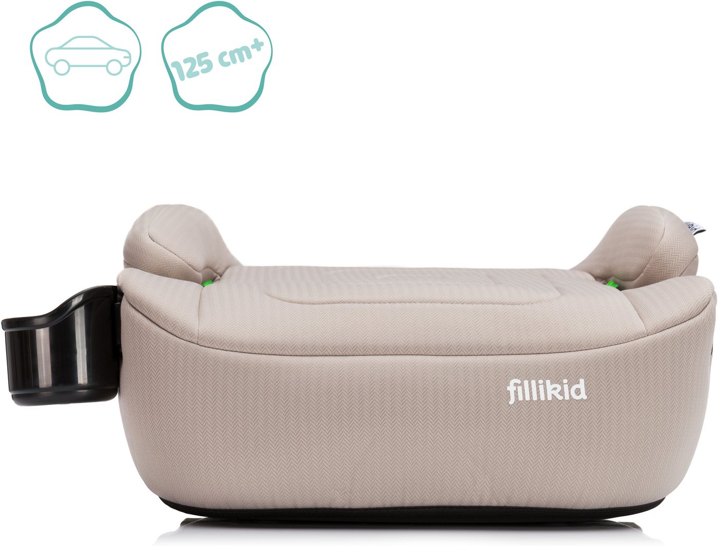 Fillikid Kindersitzerhöhung Flip Deluxe, Auto mit verstellbarem Iso-Fix, ab: ab 6 Jahren, bis: bis 12 Jahre, ab: 125 cm, bis: 150 cm, mit Flaschenhalter – Bild 4 von 5