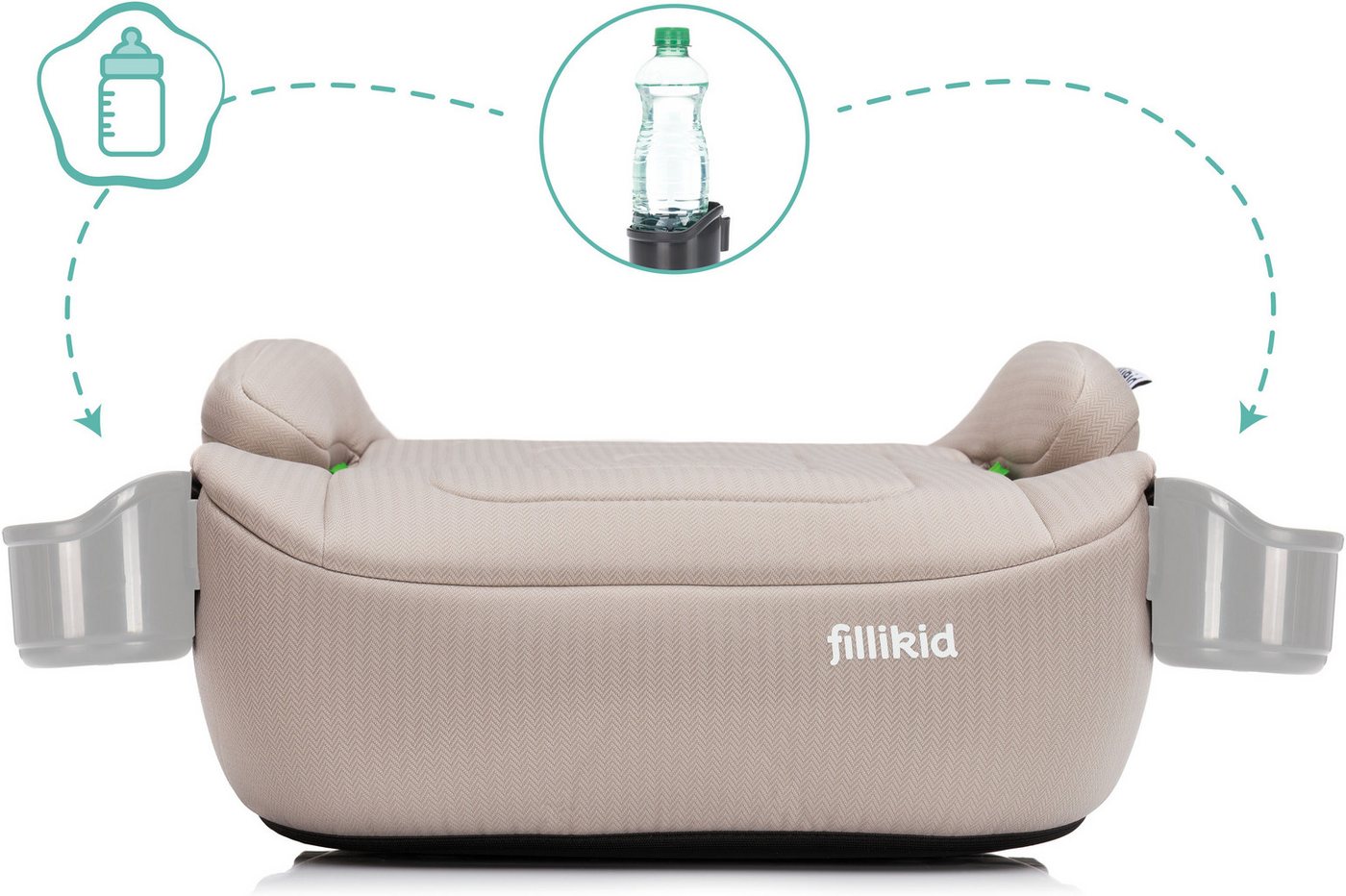 Fillikid Kindersitzerhöhung Flip Deluxe, Auto mit verstellbarem Iso-Fix, ab: ab 6 Jahren, bis: bis 12 Jahre, ab: 125 cm, bis: 150 cm, mit Flaschenhalter – Bild 5 von 5