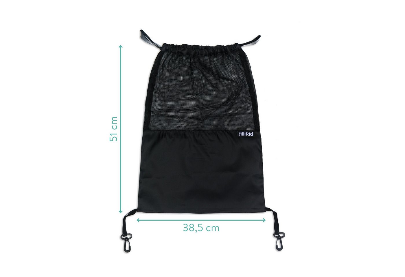 Fillikid Kinderwagen-Tasche Kinderwagentasche mit Klettverschluss und Haken – Bild 5 von 5