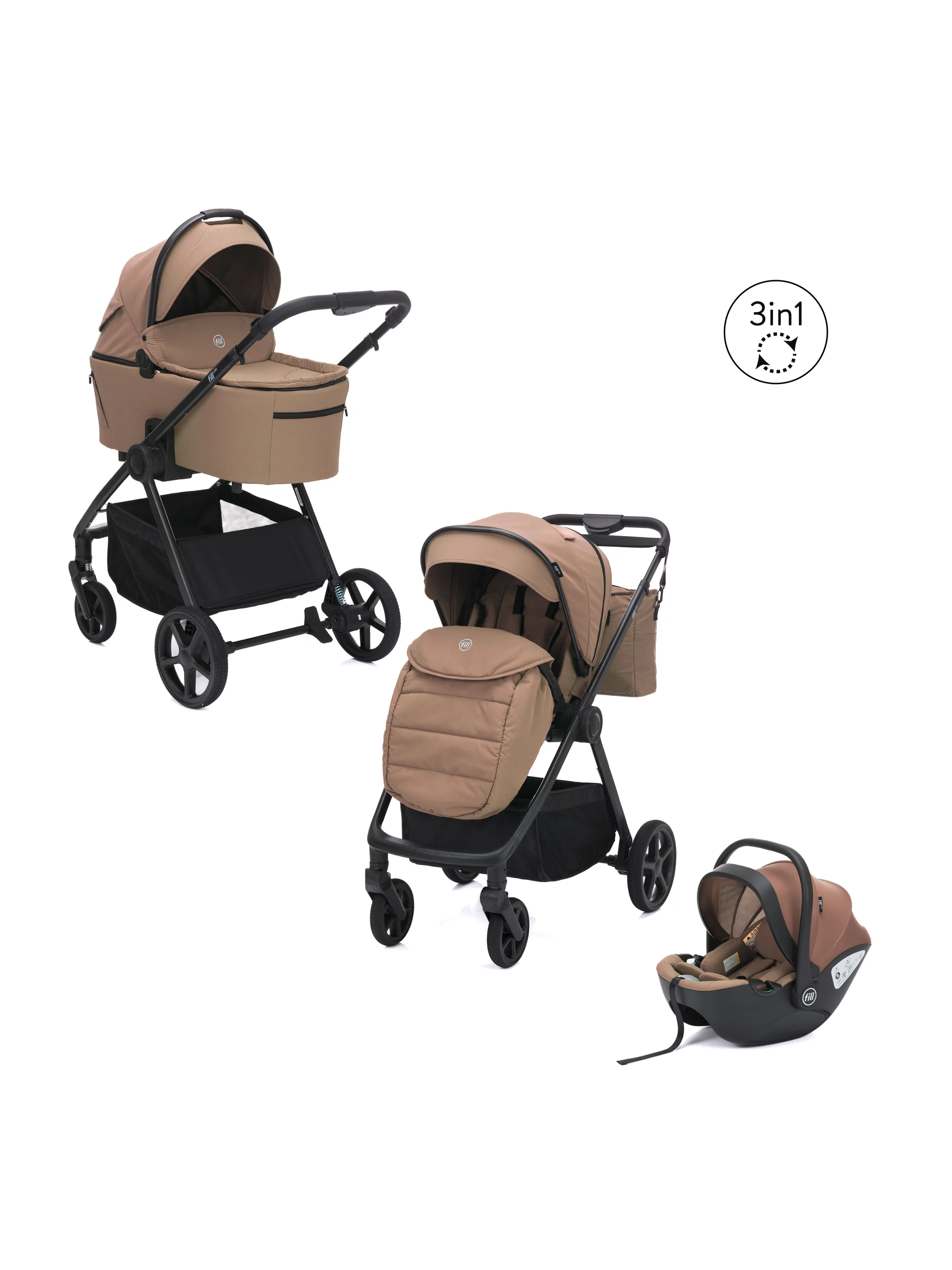 FILLIKID Kinderwagenset »Lion«, kompakt faltbar (Sand) – Bild 2 von 4
