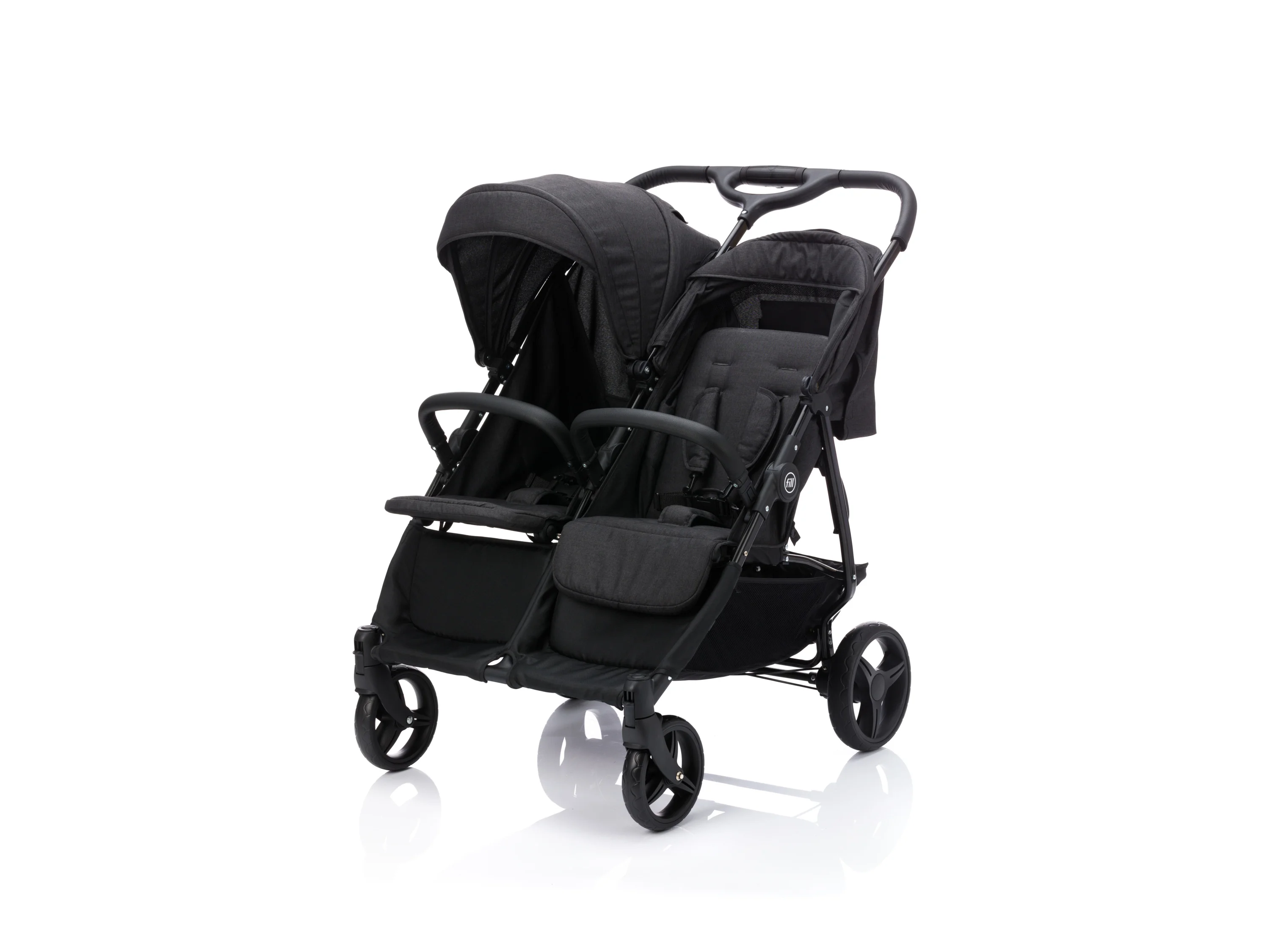 Fillikid Zwillingswagen Duo, schwarz melange – Bild 2 von 4