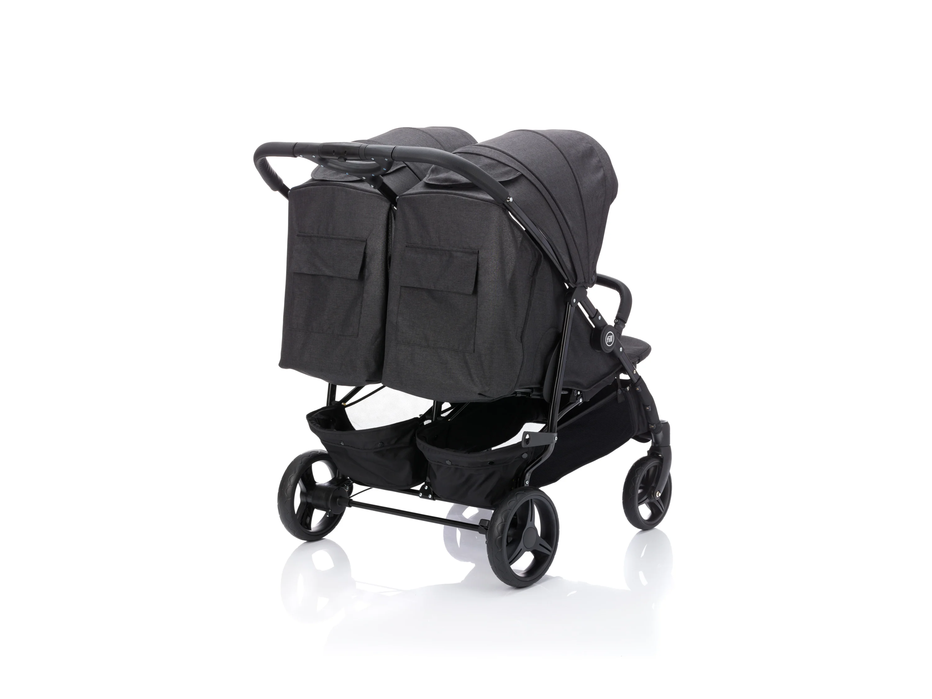 Fillikid Zwillingswagen Duo, schwarz melange – Bild 3 von 4