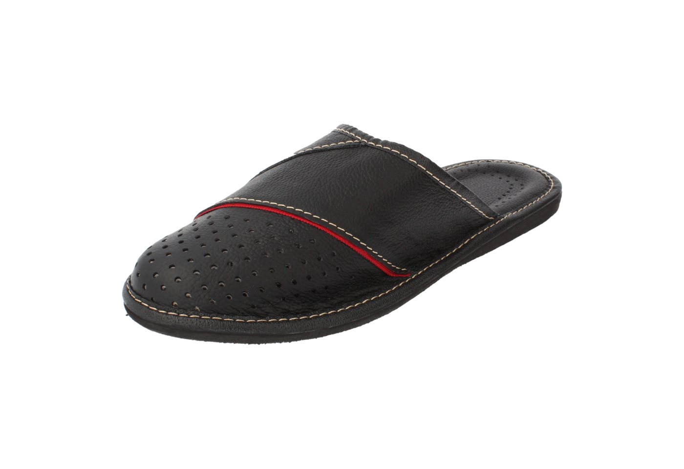 filsko Levice Herren Hausschuh Open-Toe, Slip-On, offene Hausschuhe, Pantoletten, Leder Hausschuhe – Bild 2 von 5