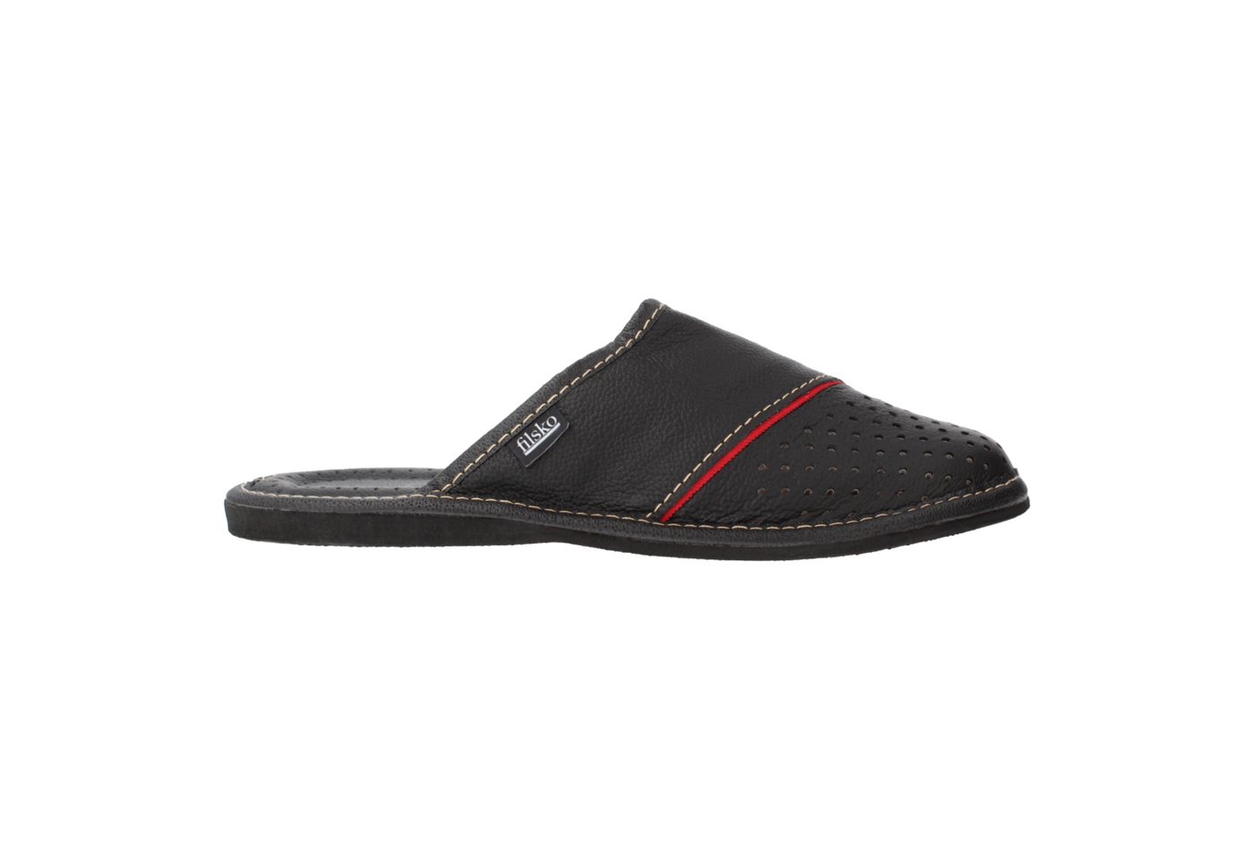 filsko Levice Herren Hausschuh Open-Toe, Slip-On, offene Hausschuhe, Pantoletten, Leder Hausschuhe – Bild 3 von 5