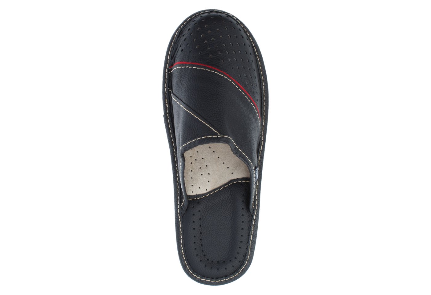 filsko Levice Herren Hausschuh Open-Toe, Slip-On, offene Hausschuhe, Pantoletten, Leder Hausschuhe – Bild 5 von 5