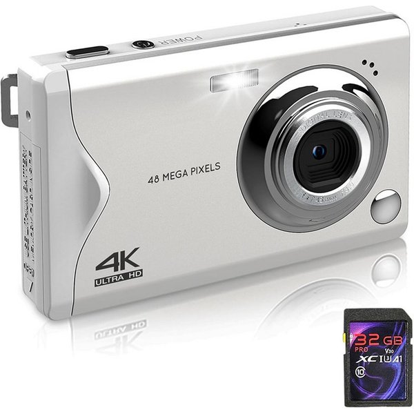 Fine Life Pro Kompaktkamera (48 MP, 16X Digitalzoom kompakte Fotokamera für Teenager Erwachsene Anfänger)