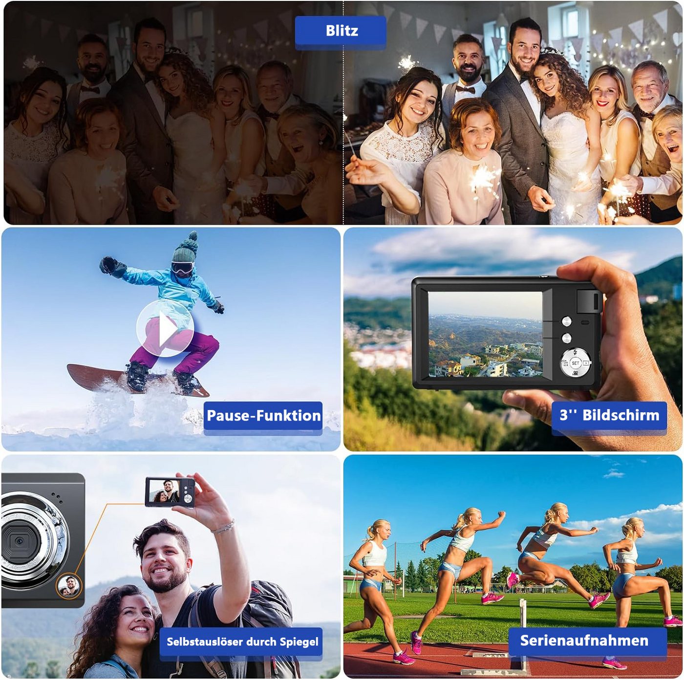 Fine Life Pro Kompaktkamera (48 MP, 16X Digitalzoom kompakte Fotokamera für Teenager Erwachsene Anfänger) – Bild 5 von 5