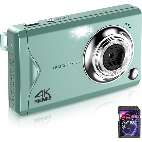 Fine Life Pro Kompaktkamera (48 MP, 16X Digitalzoom kompakte Fotokamera für Teenager Erwachsene Anfänger)