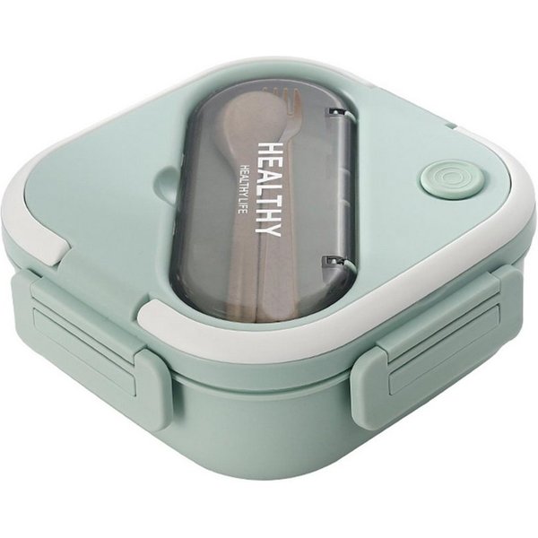 Fine Life Pro Lunchbox Bento-Box mit Gabel & Löffel,1300ml Essbox aus Lebensmittelsicherem PP, Mehrfachfächer, Leckdicht,Tragegriff, Ideal für Arbeit/Schulessen