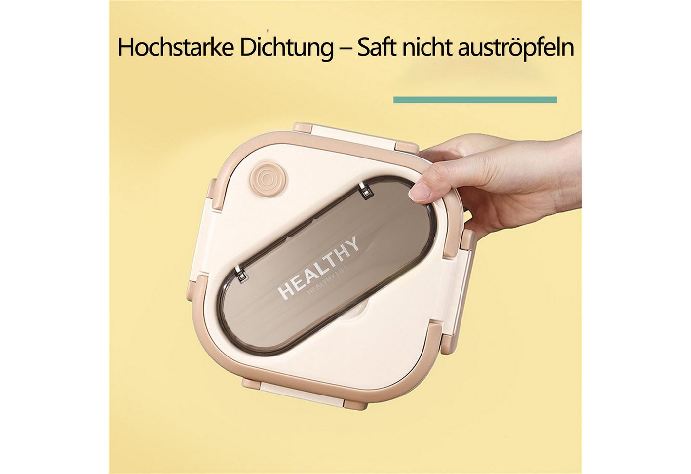 Fine Life Pro Lunchbox Kinder Brotdose (3 Fächer), PP5, (1-tlg), Auslaufsicher & BPA-frei-mit Besteck – Bild 4 von 5