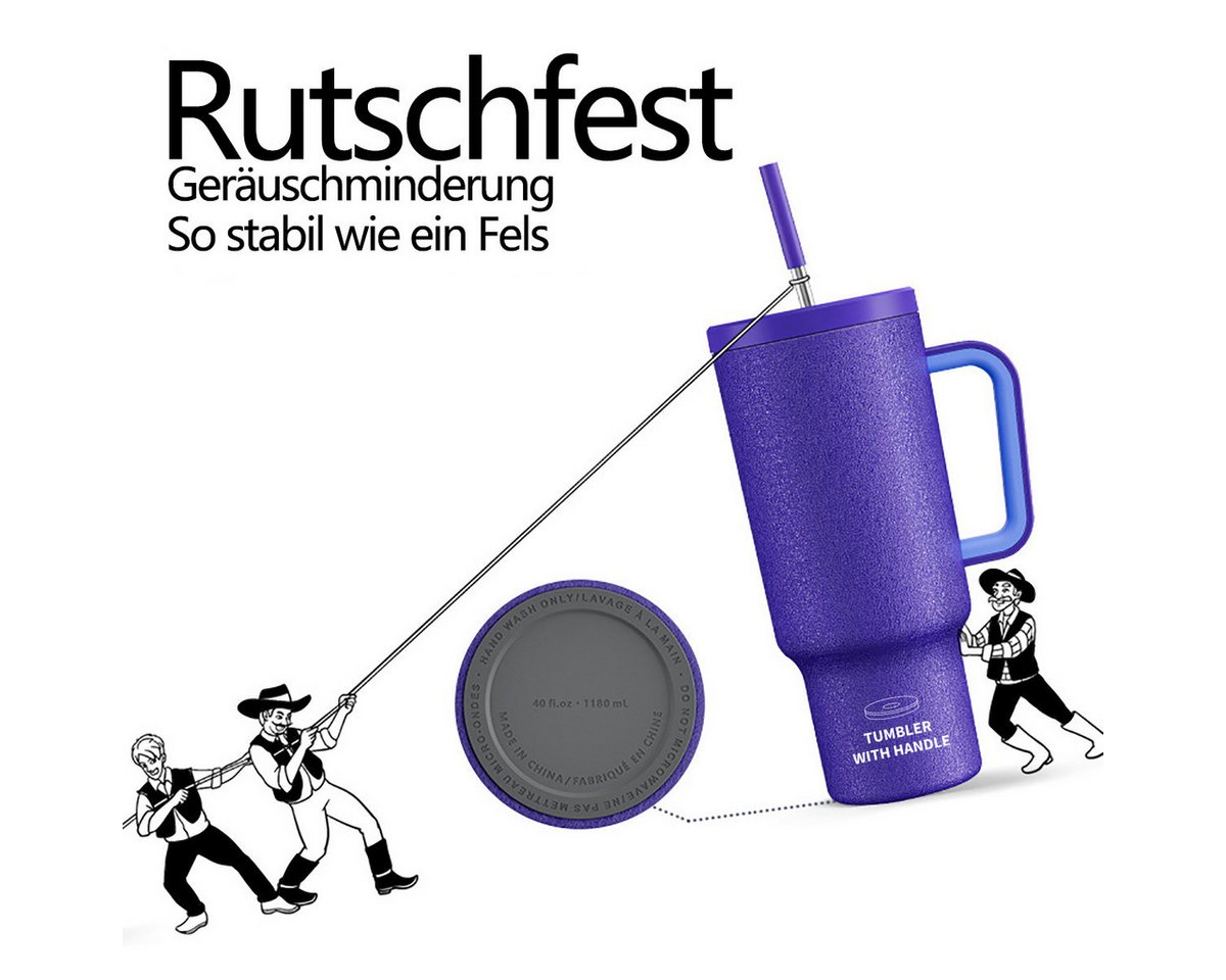 Fine Life Pro Thermobecher extra groß - Dichteschutz, doppelwandig isoliert für Warmes/Kaltes, Mit komfortabler Grip - Ideal für Alltag, Outdoor & Reisen – Bild 4 von 5