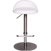 FineBuy Barhocker Edelstahl höhenverstellbare Sitzhöhe 54-79 cm, Design Barstuhl mit Rückenlehne, Bistrohocker Barsitz Gepolstert, Thekenhocker 360° Drehbar, Tr