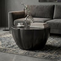 FineBuy Couchtisch Aluminium 60cm Blütenform - Runder Wohnzimmertisch - Design Sofatisch - Moderner Loungetisch - Beistelltisch Wohnzimmer Handmade