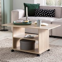FineBuy Design Couchtisch 95 x 51 x 54,5 cm Drehbar mit Rollen, Wohnzimmertisch Coffee Table, Sofatisch Loungetisch Holz, Kaffeetisch mit Stauraum