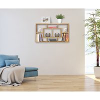 FineBuy Wandregal PAOLA 85 x 47,5 x 16 cm MDF-Holz Hängeregal modern, Design Wandboard freischwebend, Holzregal offen zum Hängen