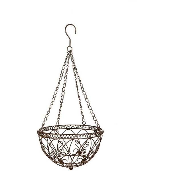 finehomegarden Blumenampel Hängeampel mit Kette Hängekorb Metallampel Blumenampel, Pflanzkorb Ø25cm H56cm Pflanzgefäß Garten / Paket