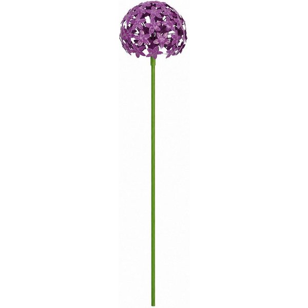 finehomegarden Gartenstecker Pflanzstecker Allium dunkellila "ArtFerro" Metall Ø16,2cm H111,2cm (1-St) Beetstecker Gartenstecker Blütenkugel Gartendeko Stecker/
