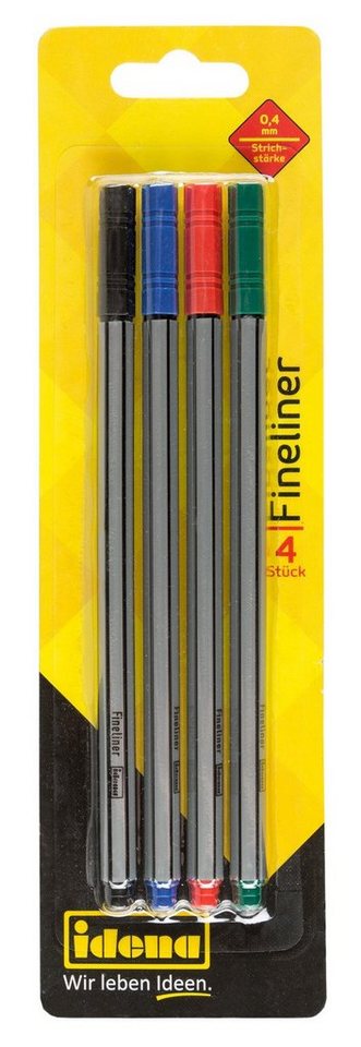 Idena Fineliner Idena Fineliner 0,4mm rot blau grün schwarz 4 Stück – Bild 2 von 2