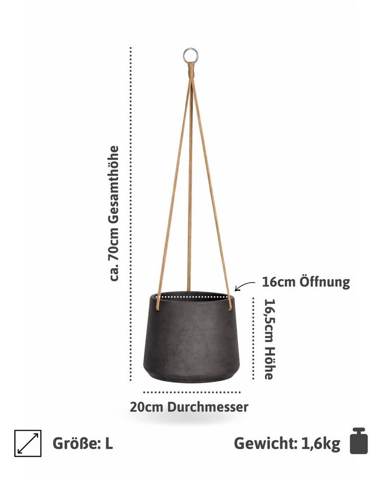 finestgreen Blumenampel Hanging Patt, Frostfest & UV-beständig – für Innen- und Außenbereich – Bild 4 von 5