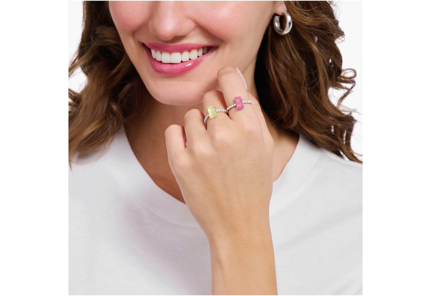 THOMAS SABO Fingerring THOMAS SABO x HARIBO Schmuck: Ring mit Goldbär, mit Kristallglas, Zirkonia (synth) – Bild 3 von 3