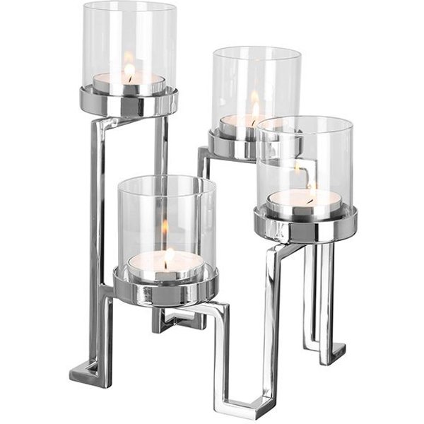 Fink Kerzenhalter GRANT, Weihnachtsdeko (1 St), aus Edelstahl und Glas, 4-flammig, Adventsleuchter