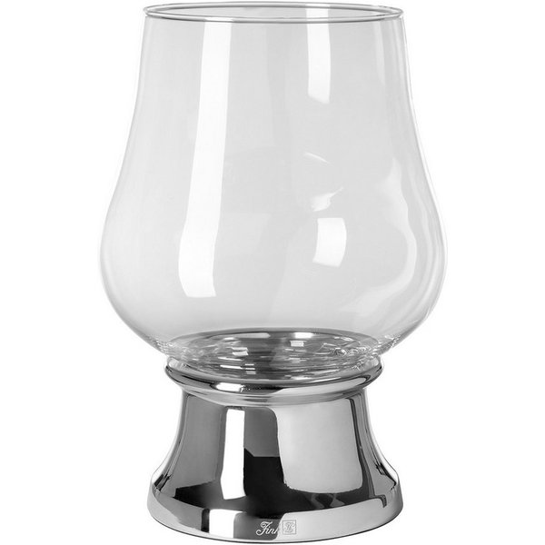 Fink Windlicht PALINA Windlicht - H.36,5cm x D.25,5cm - silber - Edelstahl /Glas (1 St., Kerzenleuchter - Windlichthalter), Eleganter Kerzenhalter Leuchter Deko