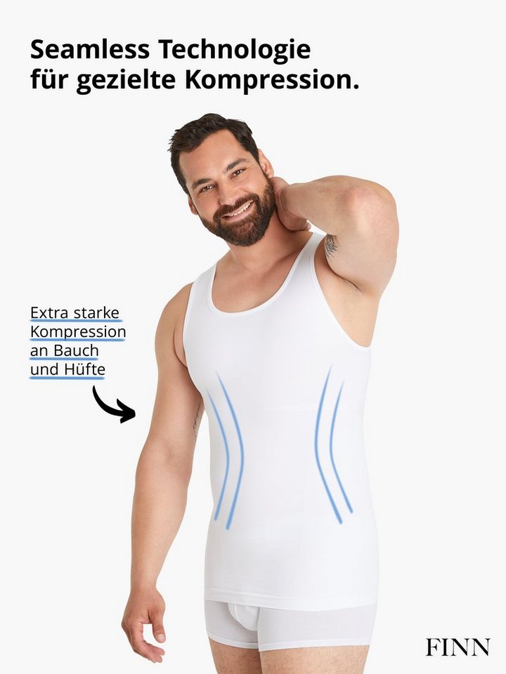 FINN Design Shapinghemd mit extra starker Kompression - Seamless Tank Top Herren ohne Nähte Starker Body-Shaper für einen flacheren Bauch – Bild 2 von 5