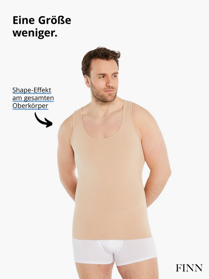FINN Design Shapinghemd mit starker Kompression -Formendes Tank Top Herren mit Bauchweg Effekt Shapewear Unterhemd aus Baumwolle für einen flacheren Bauch – Bild 2 von 5