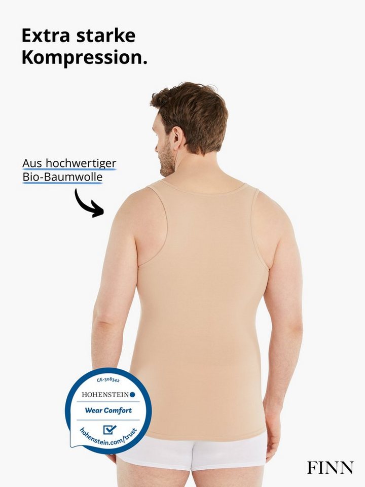 FINN Design Shapinghemd mit starker Kompression -Formendes Tank Top Herren mit Bauchweg Effekt Shapewear Unterhemd aus Baumwolle für einen flacheren Bauch – Bild 3 von 5