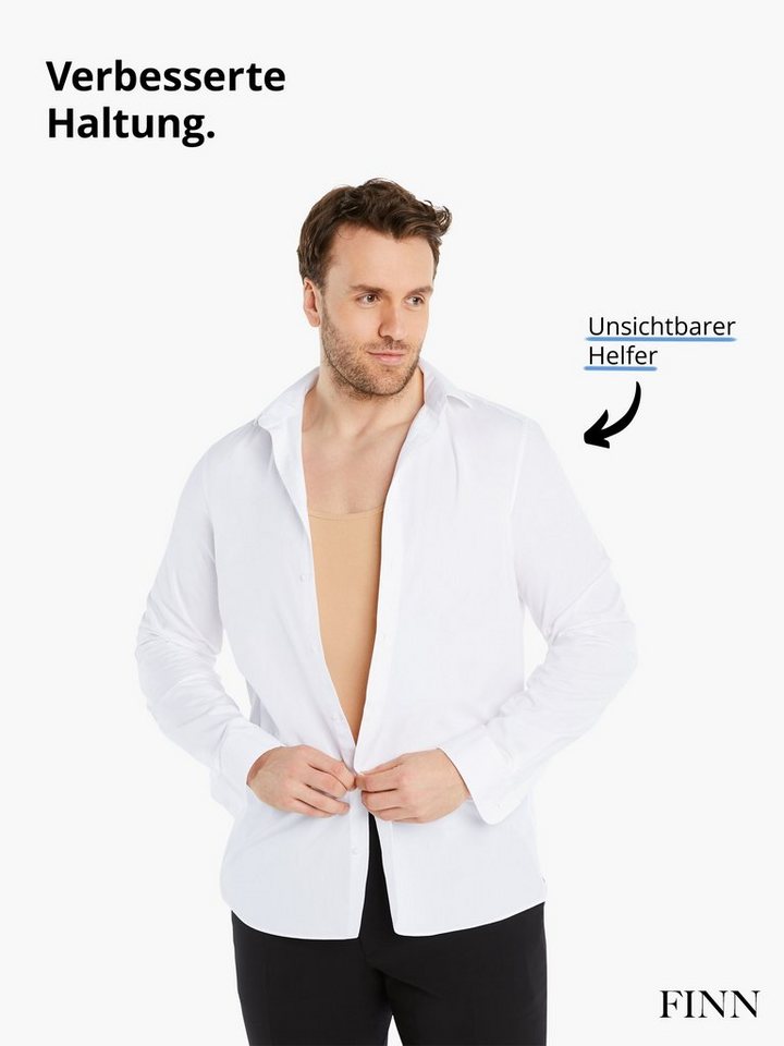 FINN Design Shapinghemd mit starker Kompression -Formendes Tank Top Herren mit Bauchweg Effekt Shapewear Unterhemd aus Baumwolle für einen flacheren Bauch – Bild 4 von 5