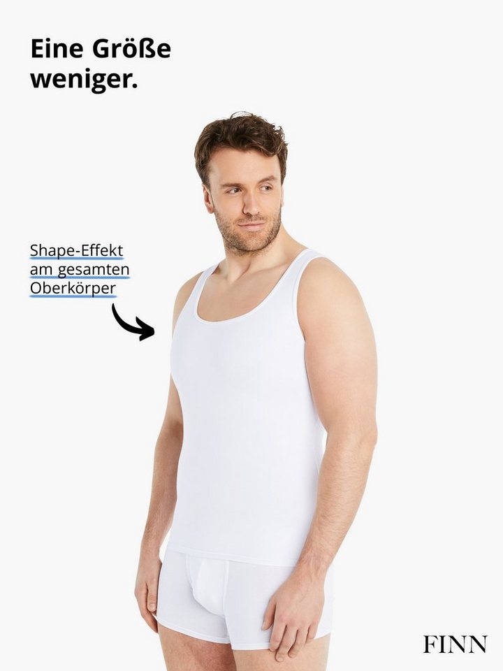 FINN Design Shapinghemd mit starker Kompression -Formendes Tank Top Herren mit Bauchweg Effekt Shapewear Unterhemd aus Baumwolle für einen flacheren Bauch – Bild 2 von 5