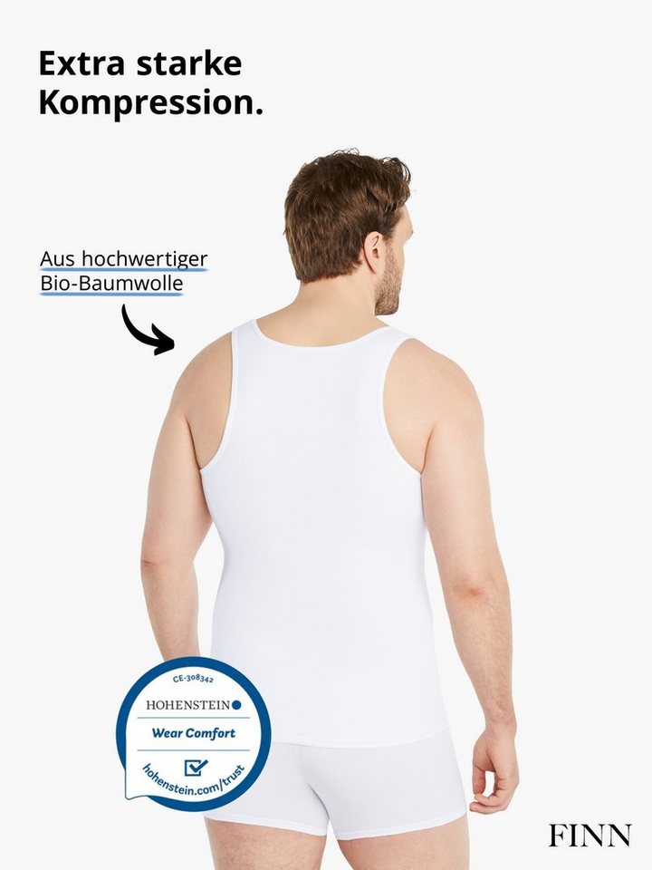 FINN Design Shapinghemd mit starker Kompression -Formendes Tank Top Herren mit Bauchweg Effekt Shapewear Unterhemd aus Baumwolle für einen flacheren Bauch – Bild 3 von 5