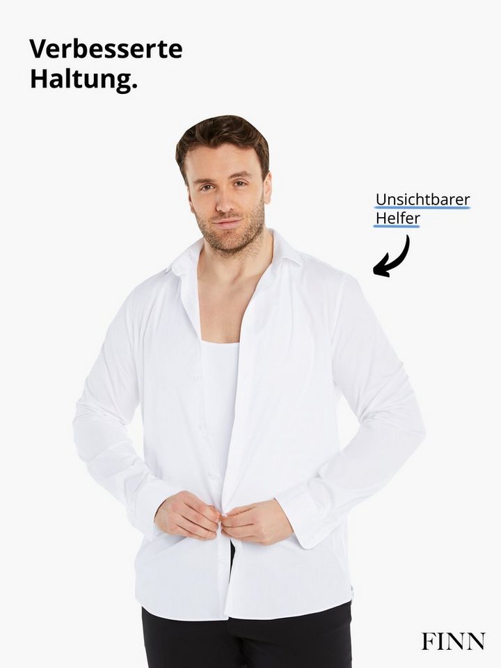 FINN Design Shapinghemd mit starker Kompression -Formendes Tank Top Herren mit Bauchweg Effekt Shapewear Unterhemd aus Baumwolle für einen flacheren Bauch – Bild 4 von 5