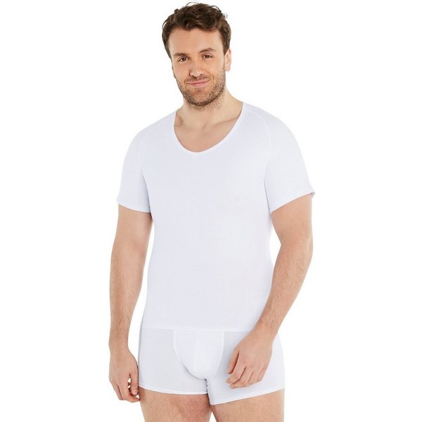 FINN Design Shapinghemd mit starker Kompression - Kurzarm Shirt Herren mit Bauchweg Effekt Shapewear Unterhemd aus Baumwolle für einen flacheren Bauch