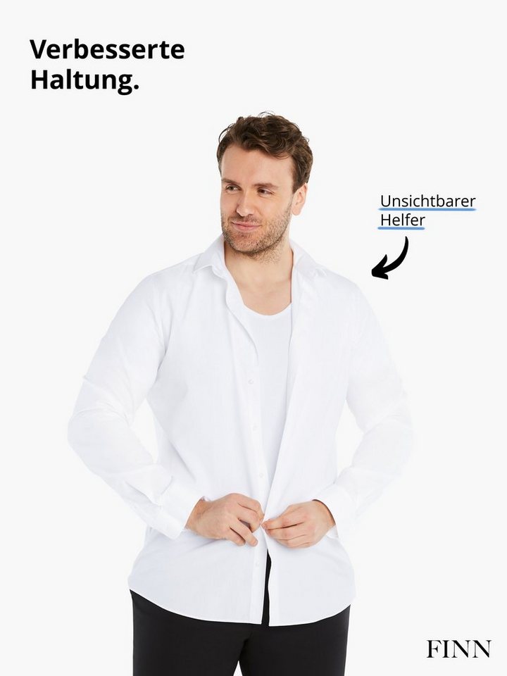 FINN Design Shapinghemd mit starker Kompression - Kurzarm Shirt Herren mit Bauchweg Effekt Shapewear Unterhemd aus Baumwolle für einen flacheren Bauch – Bild 4 von 5
